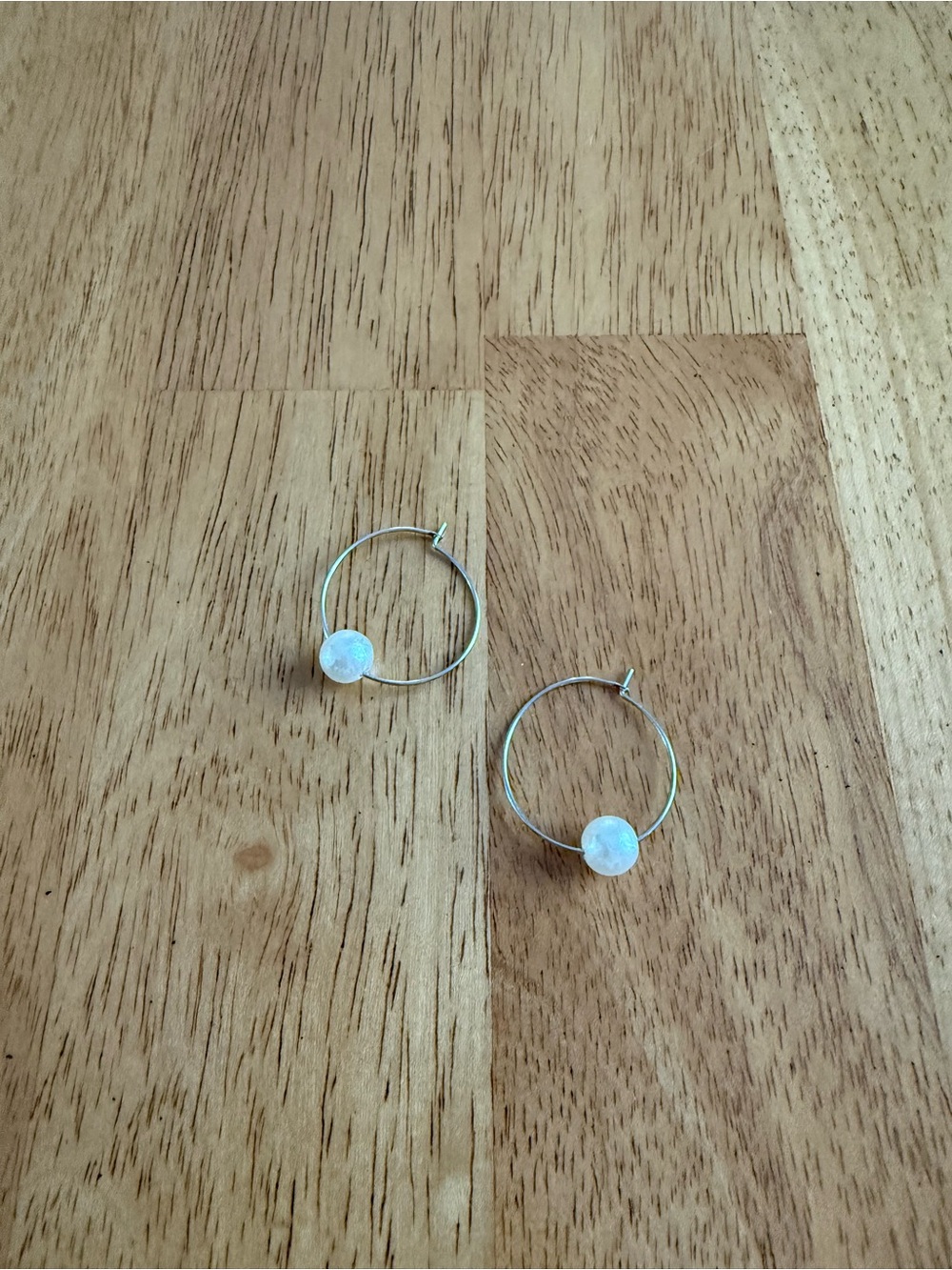 Hoop Earrings with White Accent